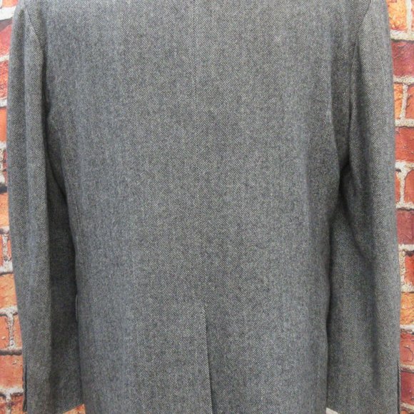 44 LONG- CRICKETEER HERRINGBONE WOOL/CAMEL HAIR/NYLON SPORT COAT GRAY - Picture 5 of 7